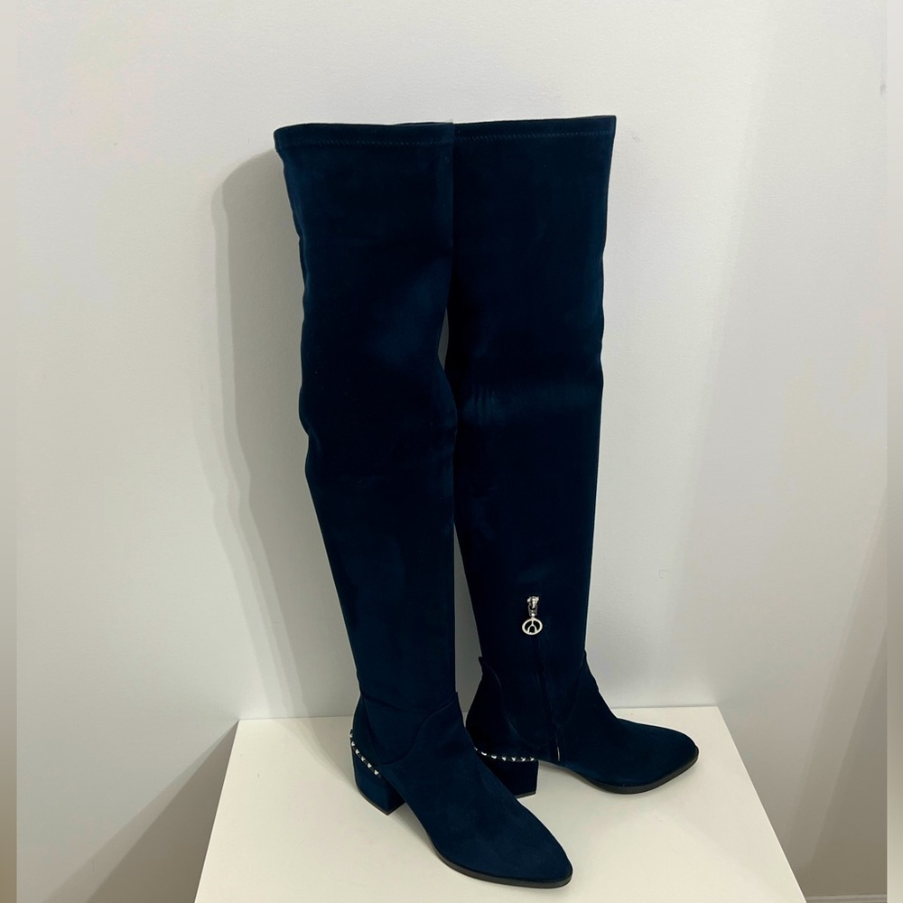 Elegant Navy Over the Knee Boots